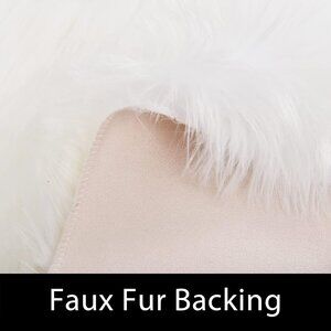 Latepis White Faux Fur Rug 3x5, Faux Sheepskin Rugs for Living Room, Fluffy Wash